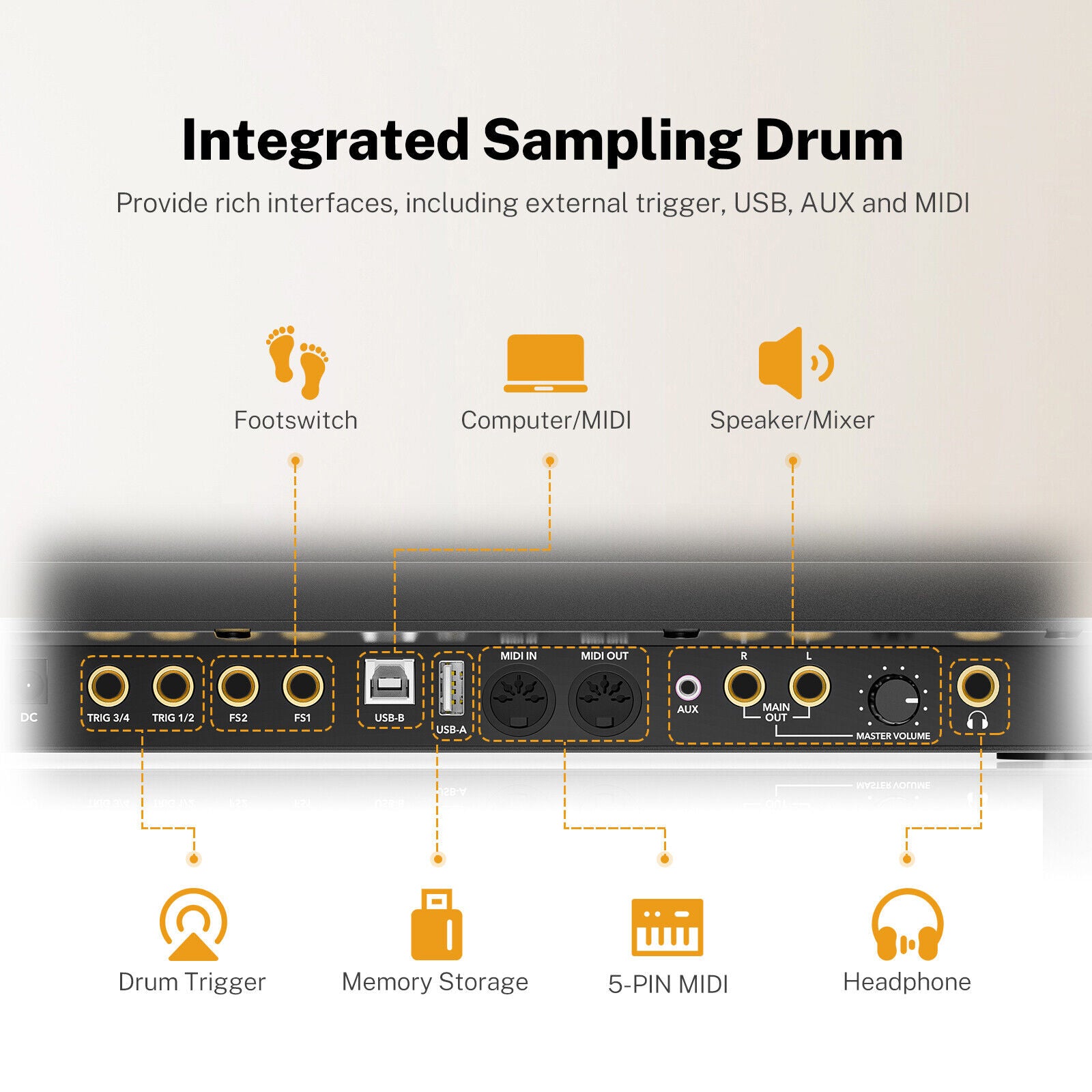 LEKATO PD705 Electric Percussion Pad Drum Tabletop 9-Trigger Sample Multipad - LEKATO-Best Music Gears And Pro Audio